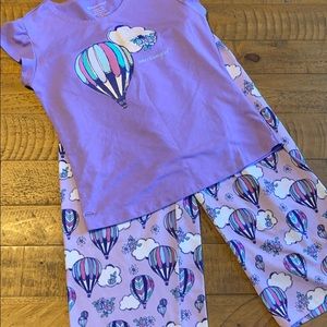 American girl purple Dream Pajamas size 10/12 and doll outfit
